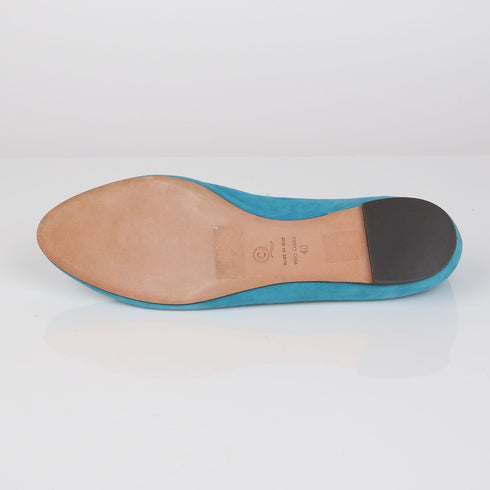 Women's Blue Suede Skull Loafer