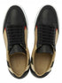 Women's Check And Leather Sneakers