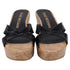 Women's Stuart Weitzman Carmen Wedge Sandals in Black Patent Leather