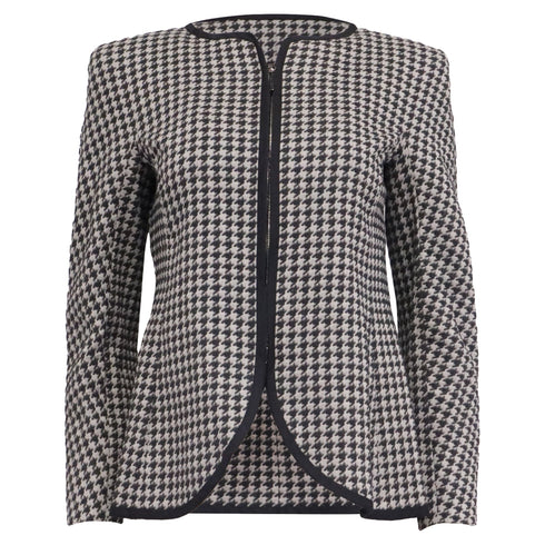 Women's Giorgio Armani Collarless Jacket in Black Cotton