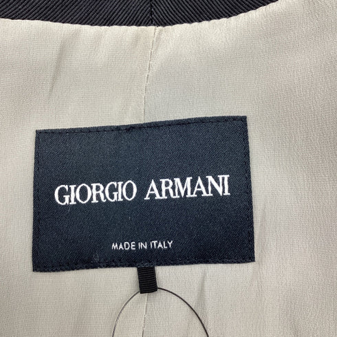 Women's Giorgio Armani Collarless Jacket in Black Cotton