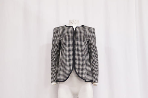 Women's Giorgio Armani Collarless Jacket in Black Cotton