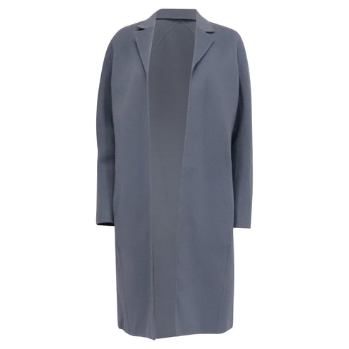 Women's Valentino Open Trench Coat in Light Blue Wool