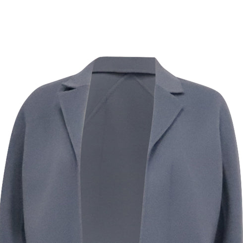 Women's Valentino Open Trench Coat in Light Blue Wool