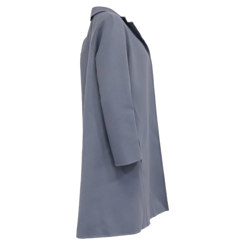 Women's Valentino Open Trench Coat in Light Blue Wool