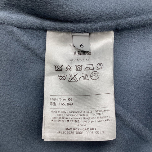Women's Valentino Open Trench Coat in Light Blue Wool