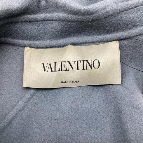 Women's Valentino Open Trench Coat in Light Blue Wool