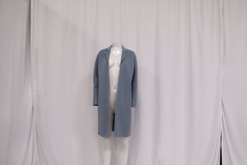 Women's Valentino Open Trench Coat in Light Blue Wool
