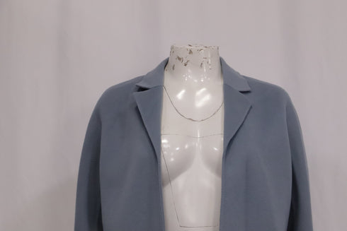 Women's Valentino Open Trench Coat in Light Blue Wool