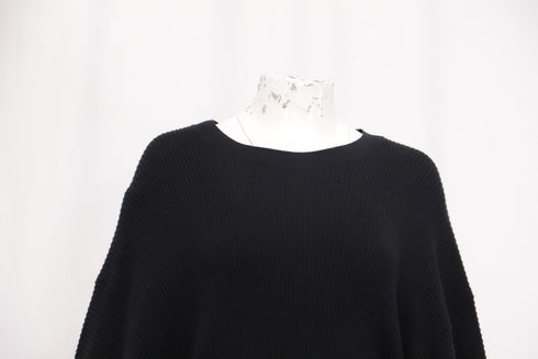 Women's Marni Oversized Knit Cape Sweater in Black Cotton