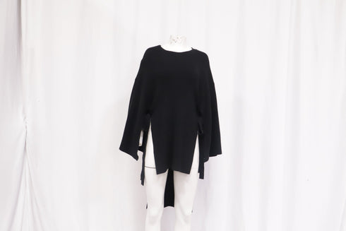 Women's Marni Oversized Knit Cape Sweater in Black Cotton