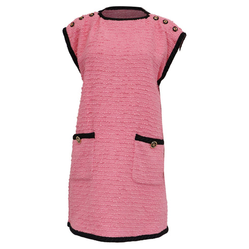 Women's Gucci Embroidered Mini Dress in Pink Tweed