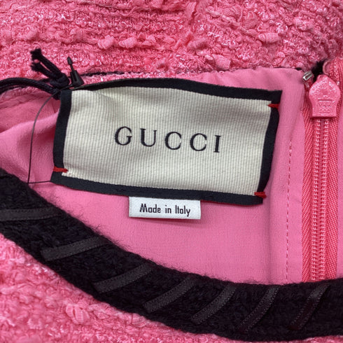 Women's Gucci Embroidered Mini Dress in Pink Tweed