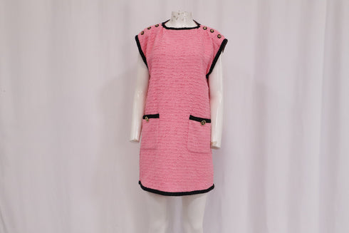 Women's Gucci Embroidered Mini Dress in Pink Tweed