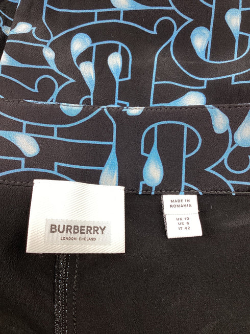 Women's Burberry Monogram Wideleg Pants in Multicolor Silk
