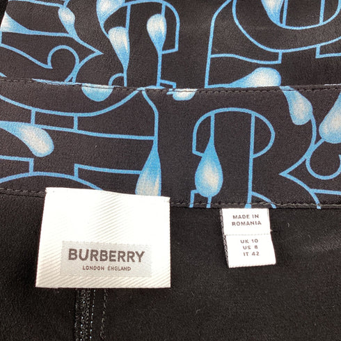 Women's Burberry Monogram Wideleg Pants in Multicolor Silk