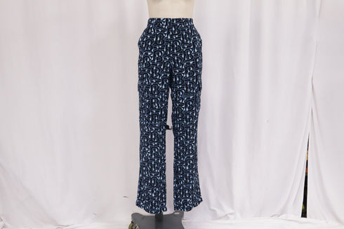 Women's Burberry Monogram Wideleg Pants in Multicolor Silk