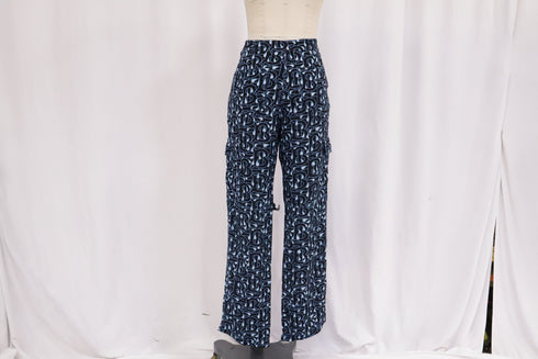 Women's Burberry Monogram Wideleg Pants in Multicolor Silk