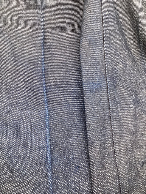 Women's Burberry Straight Leg Denim Pants in Navy Blue Cotton