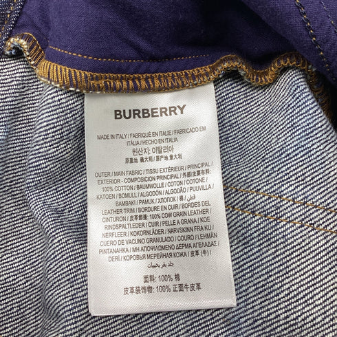 Women's Burberry Straight Leg Denim Pants in Navy Blue Cotton