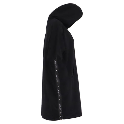 Women's McQ Aleander McQueen Flag Hoodie Short Dress in Black Cotton