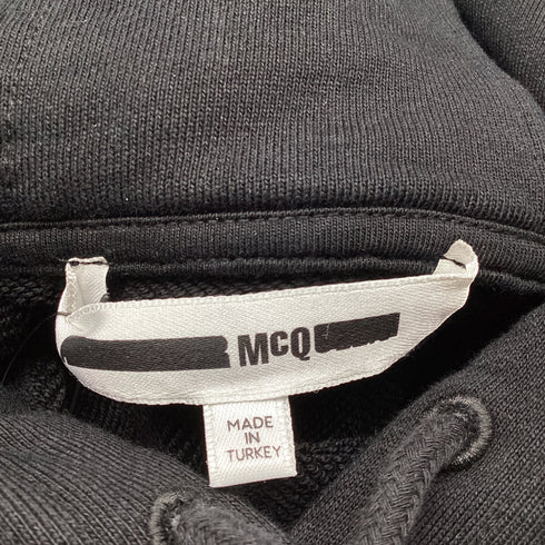 Women's McQ Aleander McQueen Flag Hoodie Short Dress in Black Cotton
