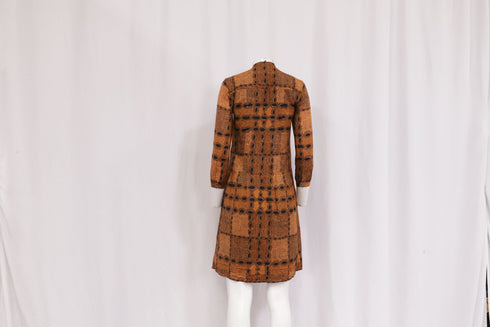 Women's Burberry Brit Irenie Printed Midi Shirt Dress in Brown Cotton