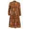 Women's Burberry Brit Irenie Printed Midi Shirt Dress in Brown Cotton