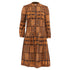 Women's Burberry Brit Irenie Printed Midi Shirt Dress in Brown Cotton