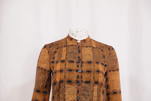 Women's Burberry Brit Irenie Printed Midi Shirt Dress in Brown Cotton