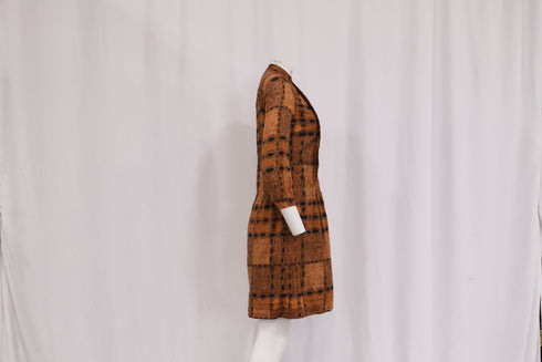 Women's Burberry Brit Irenie Printed Midi Shirt Dress in Brown Cotton
