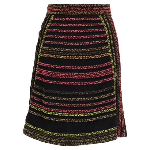 Women's Missoni Knitted Striped Midi Skirt in Multicolor Polyamide