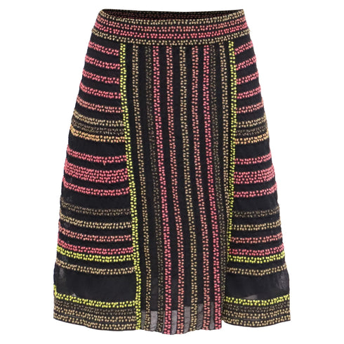 Women's Missoni Knitted Striped Midi Skirt in Multicolor Polyamide