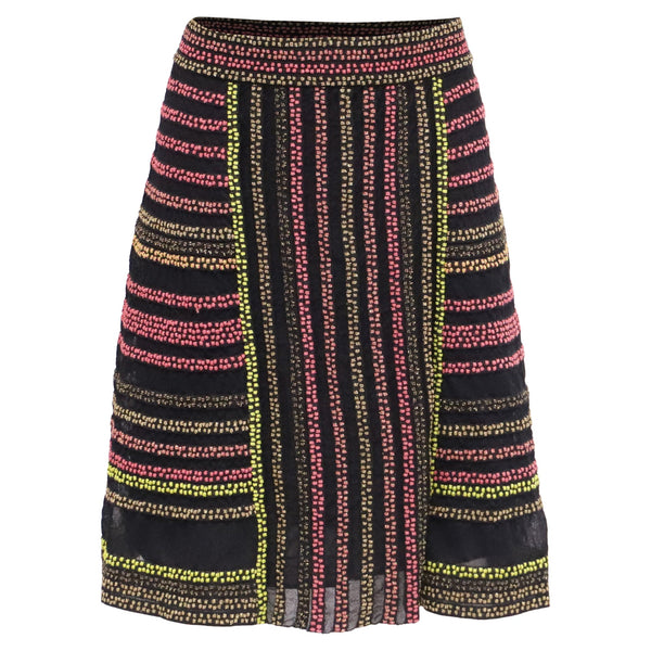 Women's Missoni Knitted Striped Midi Skirt in Multicolor Polyamide