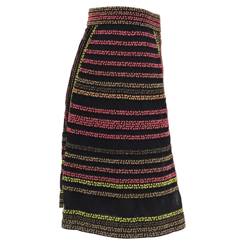 Women's Missoni Knitted Striped Midi Skirt in Multicolor Polyamide