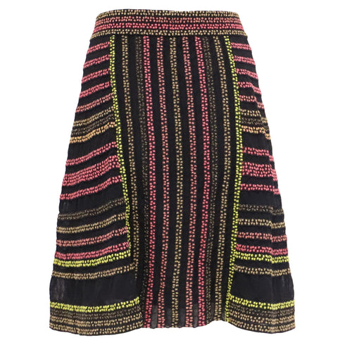 Women's Missoni Knitted Striped Midi Skirt in Multicolor Polyamide