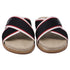 Men's Christian Louboutin Hot Cross Slide Sandals in Black Canvas