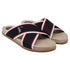 Men's Christian Louboutin Hot Cross Slide Sandals in Black Canvas
