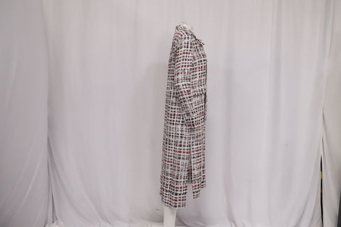 Women's Burberry Scribble Check Midi Dress in Multicolor Silk