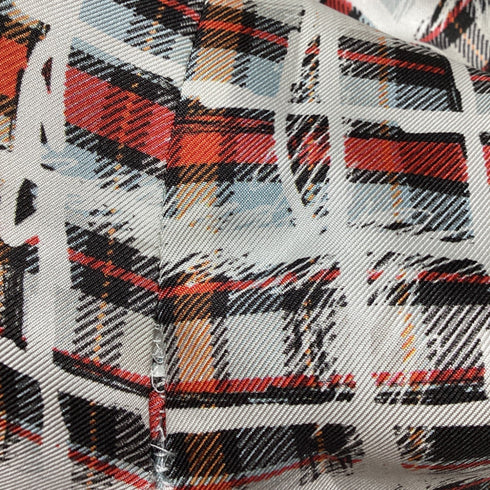 Women's Burberry Scribble Check Midi Dress in Multicolor Silk