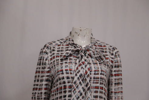 Women's Burberry Scribble Check Midi Dress in Multicolor Silk