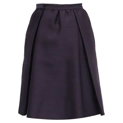 Women's Bottega Veneta Midi Full Skirt in Violet Wool