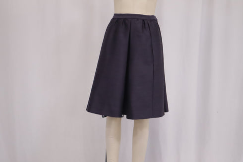 Women's Bottega Veneta Midi Full Skirt in Violet Wool