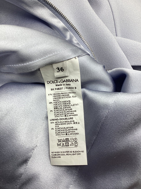Women's Dolce & Gabbana Pleated Midi Skirt in Light Blue Viscose