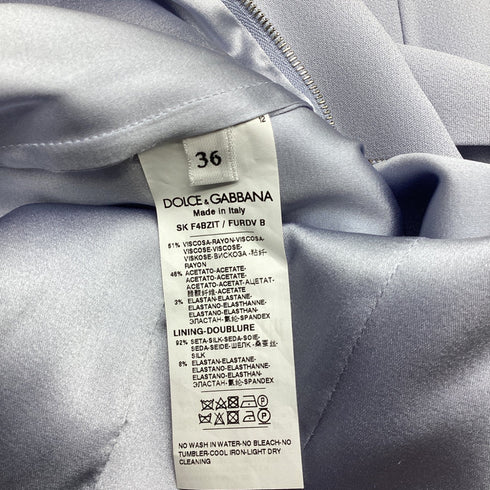 Women's Dolce & Gabbana Pleated Midi Skirt in Light Blue Viscose