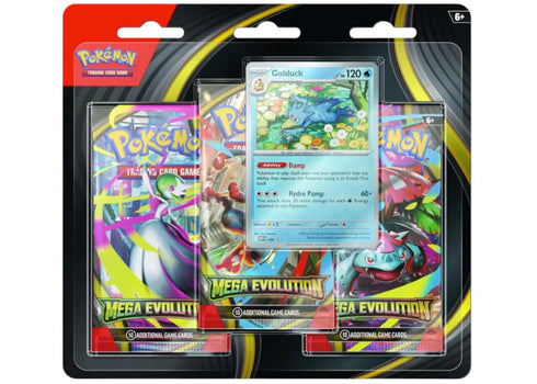 2025 Pokémon Mega Evolution Golduck 3-Pack Blister Pack
