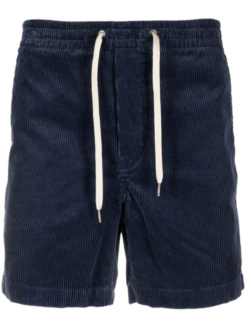 RALPH LAUREN Corduroy Drawstring-fastening Shorts Navy
