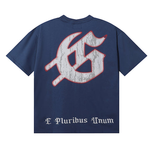 Godspeed T-shirts Skull Baseball Players Printed Cotton Casual Short Sleeves Men and Women