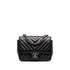 Square Classic Single Flap Bag Chevron Lambskin Mini