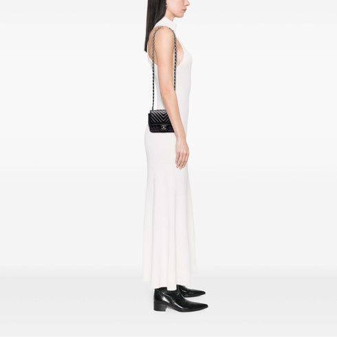 Square Classic Single Flap Bag Chevron Lambskin Mini